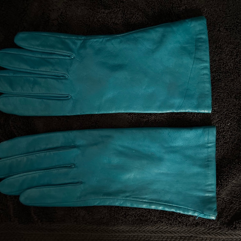 Women’s Leather Gloves Teal